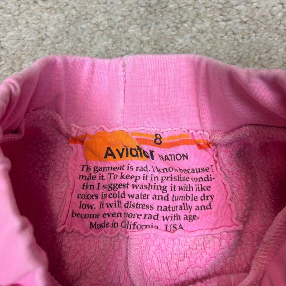 Aviator Nation Chevron 5 Stripe Joggers Sweatpants Youth 8 Retro Kidcore Lounge - Picture 4 of 10